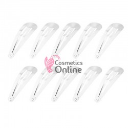 Clipsuri metalice pentru coafor CLP21DD, set 12 bucati Albe